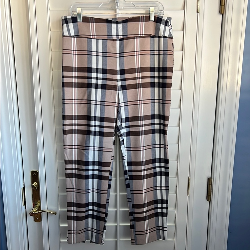 Crown & Ivy Plaid Trousers, Size 12, EUC